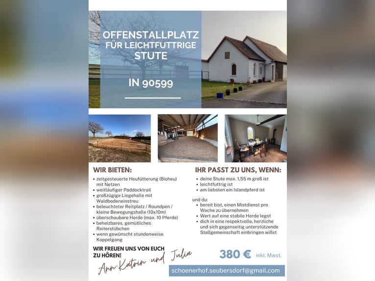 Open stable space available for a light-fed mare (pony!)