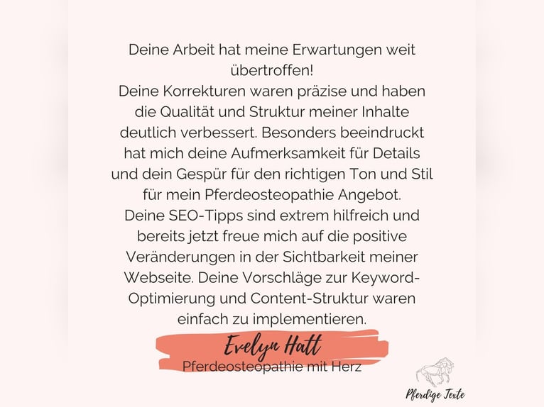 Die SEO-Texterin für dein Pferdebusiness - Websitetexte, Blogartikel, Korrekturlesen