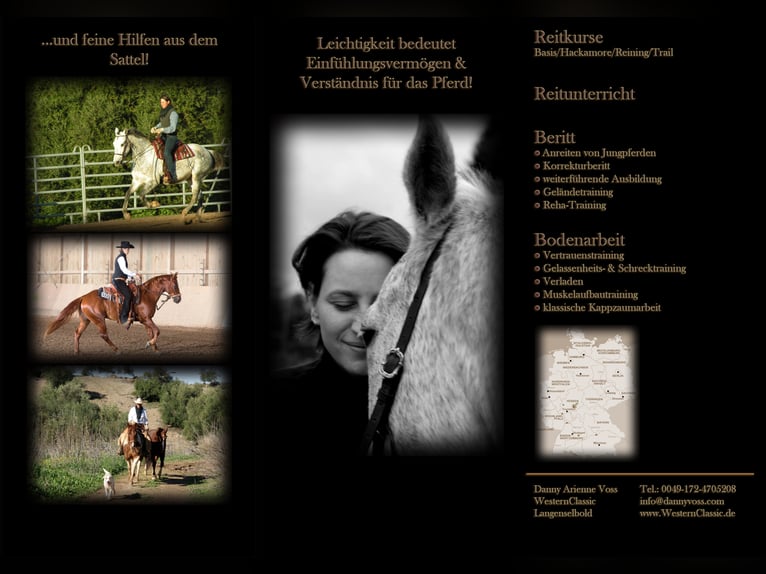 Training and riding lessons in the classical old Californian riding style Western riding