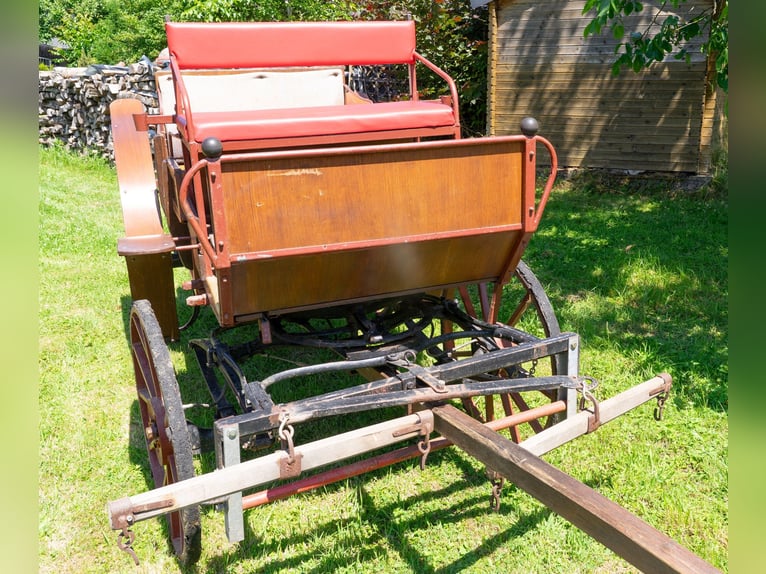 Jagdwagen, offene naturholzfarbende Kutsche,  Hochzeitskutsche