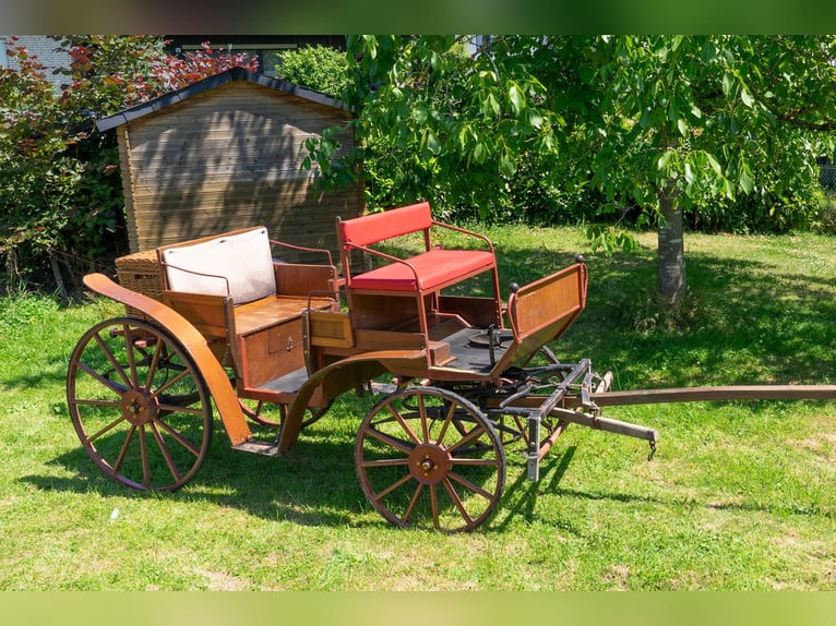 Jagdwagen, offene naturholzfarbende Kutsche,  Hochzeitskutsche