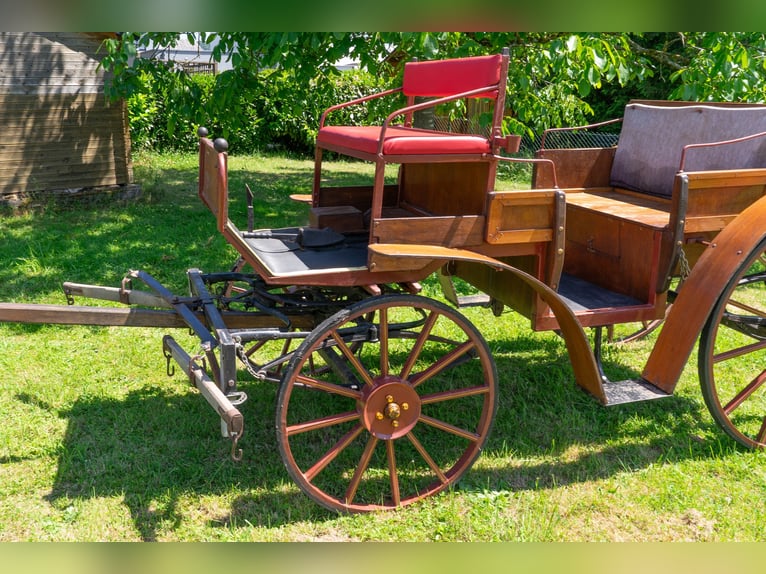 Jagdwagen, offene naturholzfarbende Kutsche,  Hochzeitskutsche