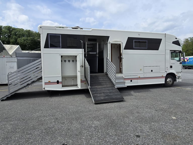 MAN TGM 15.290 4x2 LL – AK Aufbau, EZ 2012, Pop Out, 5 Pferde