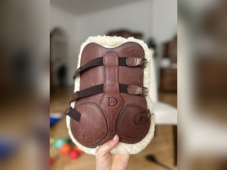 Dyon Leder Dressur-Gamaschen – braun – mit zwei Innenpads