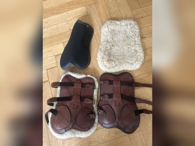 Dyon Leder Dressur-Gamaschen – braun – mit zwei Innenpads