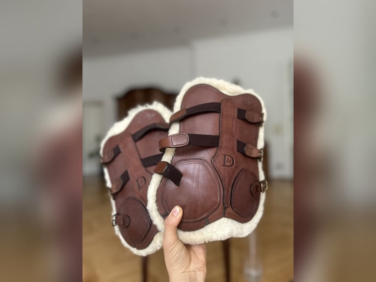 Dyon Leder Dressur-Gamaschen – braun – mit zwei Innenpads