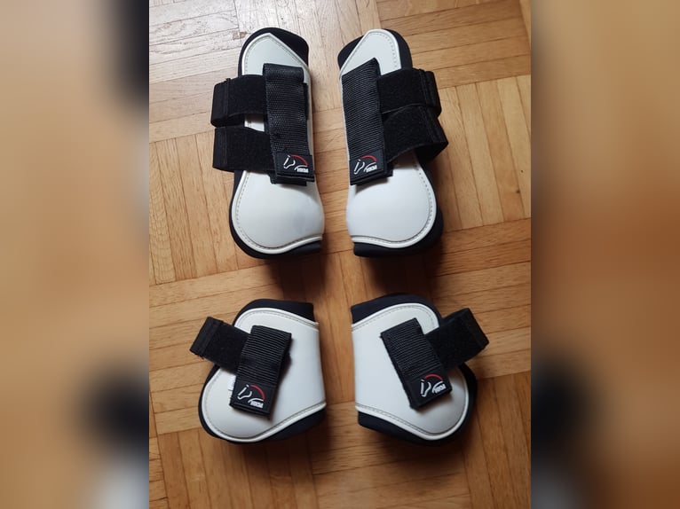 Gamaschen Set vorn und hinten Gr VB weiß/schwarz HKM