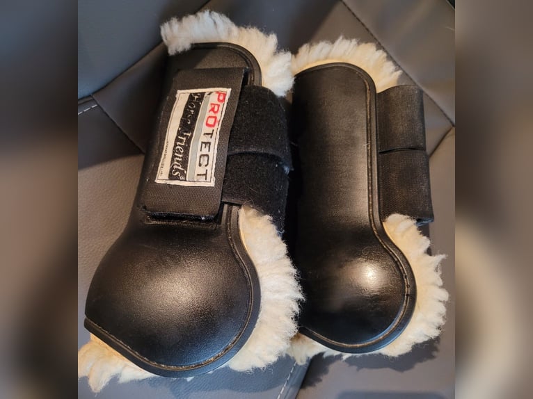 schwarze original Lammfell Gamaschen Loesdau - VB/COB