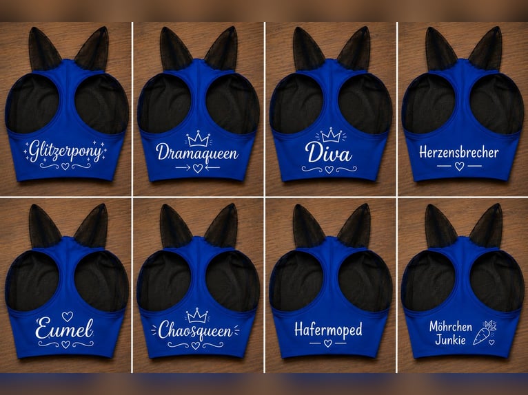 Personalisierte Fliegenmaske Fliegenschutz Fliegenhaube Wunschname