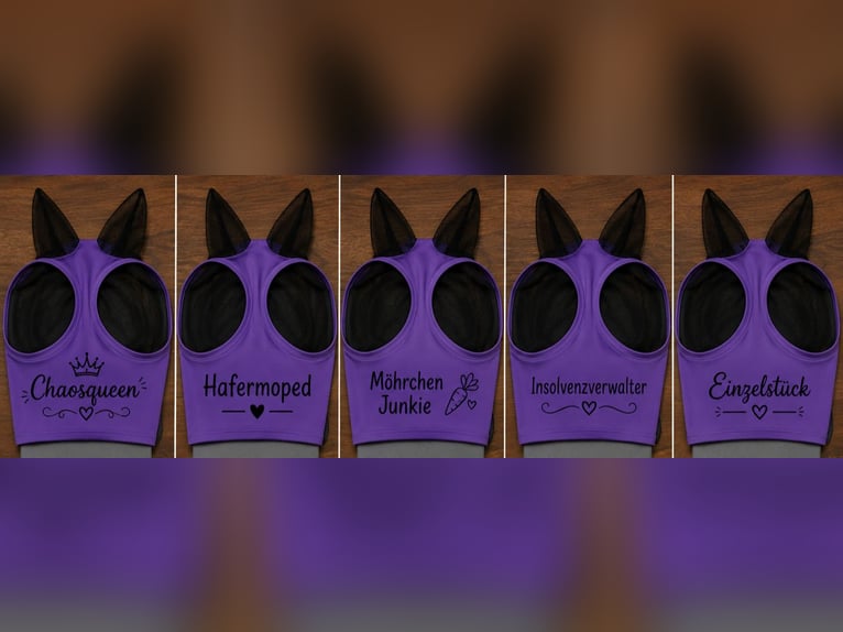 Personalisierte Fliegenmaske Fliegenschutz Fliegenhaube Wunschname