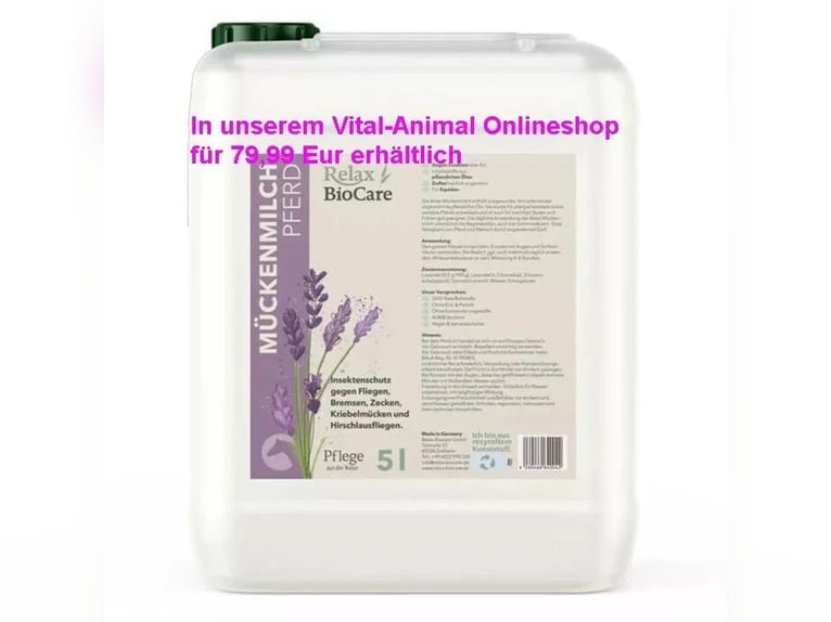 Relax Biocare Mückenmilch MHD 2028 5L Kanister  oder 1L Sprühflasche.
