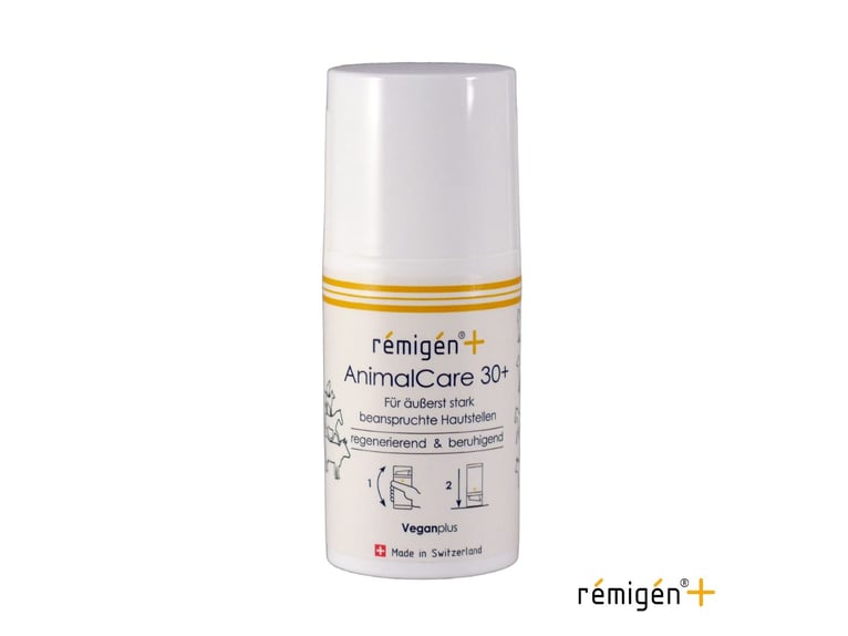 remigen+ AnimalCare 30+ | Lotion | Schweizer Hautpflege für Pferde | Wunden | Narben | Verletzungen