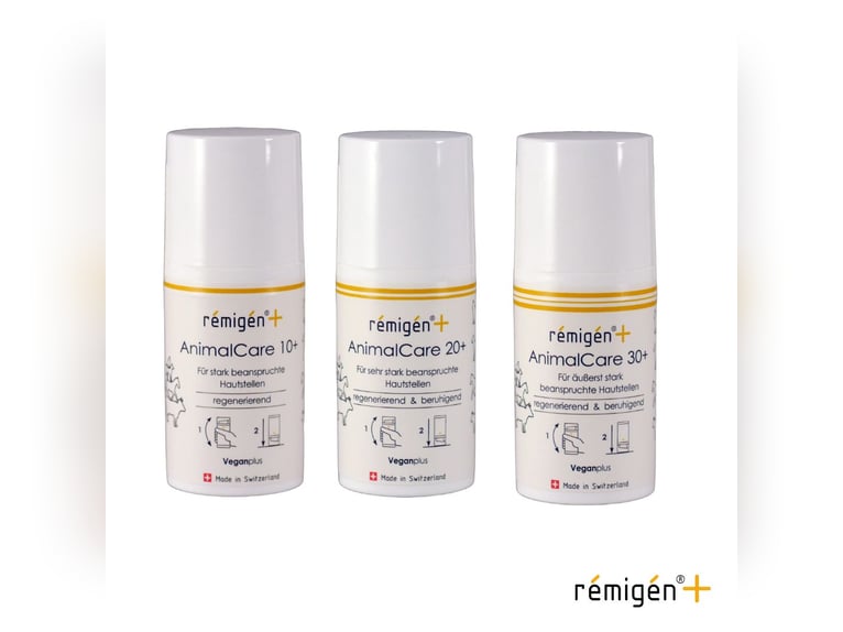 remigen+ AnimalCare 30+ | Lotion | Schweizer Hautpflege für Pferde | Wunden | Narben | Verletzungen