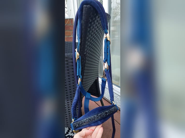 Kentucky Halfter Glitter Stone mit Führstrick - VB - Navy