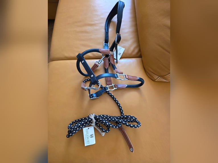 neu mit Etikett-traumhaftes Set- Hillbury Lederhalfter Modena+ Seil Segeltau gratis