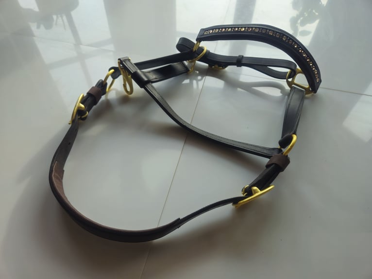 Waldhausen Lederhalfter X-Line crystal braun-gold neu