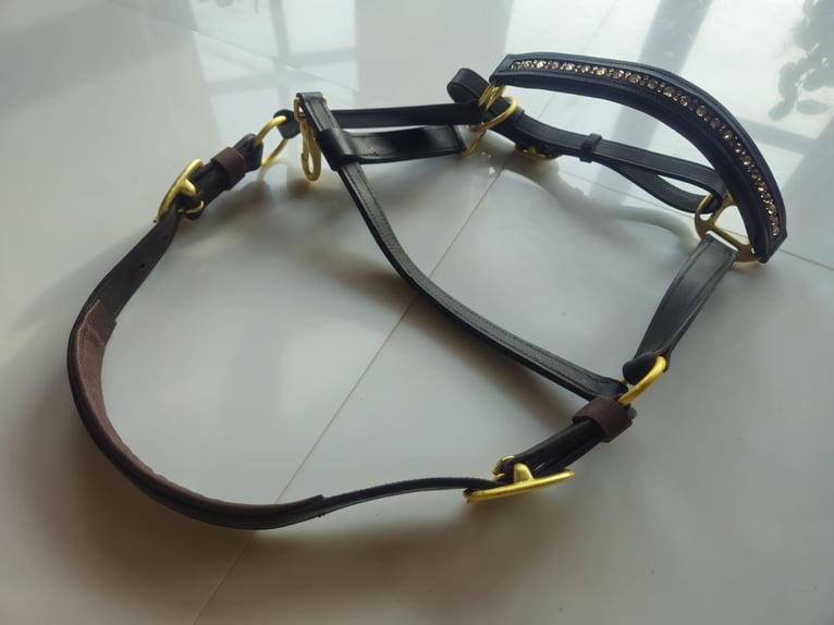 Waldhausen Lederhalfter X-Line crystal braun-gold neu