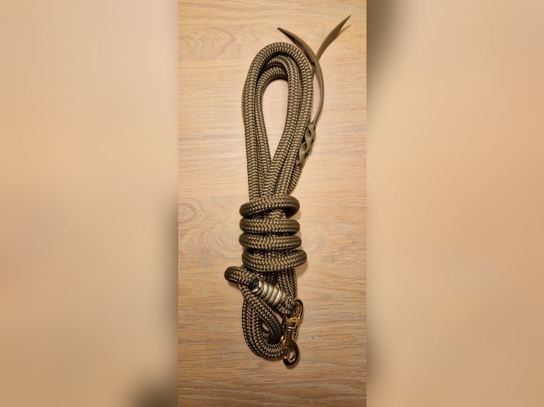 Set Bodenarbeitsseil Knotenhalfter 3,70m WB Olive NEU Equidreams