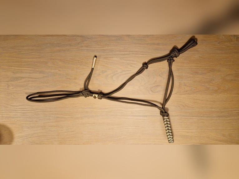 Set Bodenarbeitsseil Knotenhalfter 3,70m WB Olive NEU Equidreams
