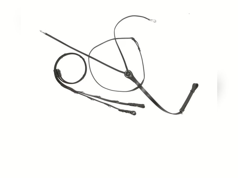 Thidemannzügel / Köhlerzügel - Leder schwarz mit Zügeln