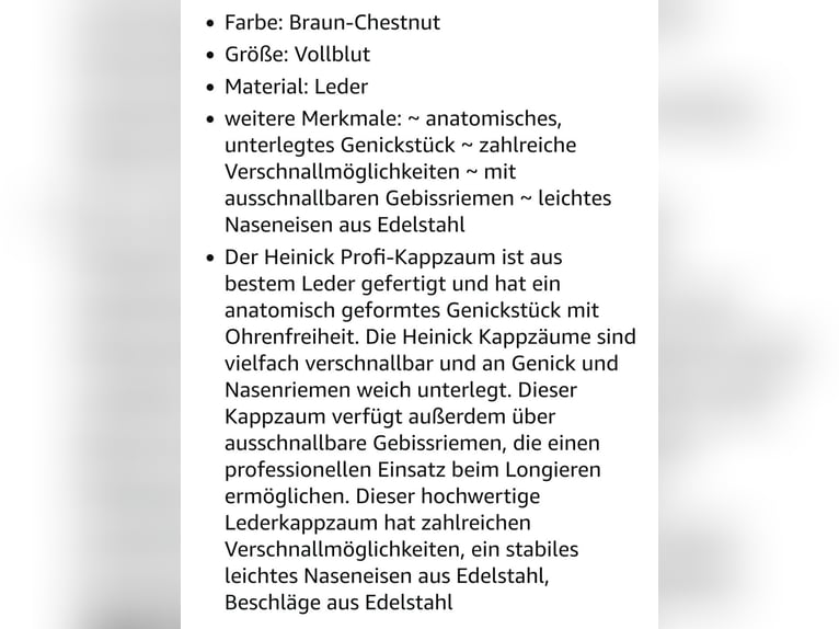 Heinick Profi Leder Kappzaum 