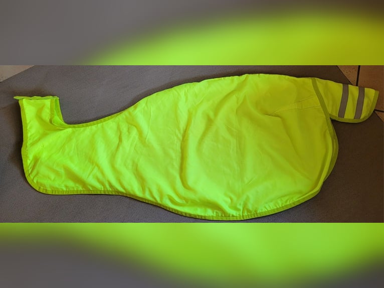 gelb leuchtende gefütterte Reflektionsdecke / Ausreitdecke / Nierendecke - L