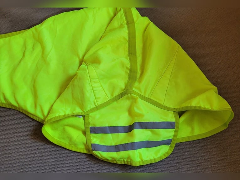 gelb leuchtende gefütterte Reflektionsdecke / Ausreitdecke / Nierendecke - L