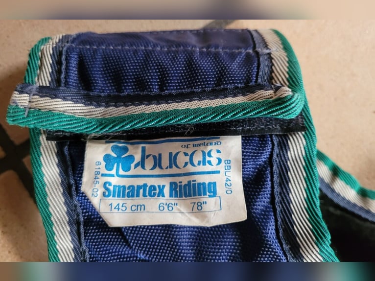 blaue gefütterte BUCAS Smartex Riding Nierendecke / Ausreitdecke - Größe 145 cm