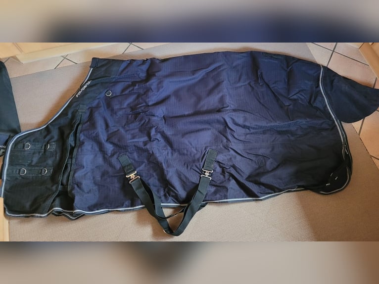 blaue Allwetterdecke - 145 cm - Allweather300 - 2 Tage auf Pferd
