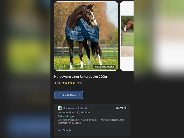 Neu! Horseware Liner 200g 145cm