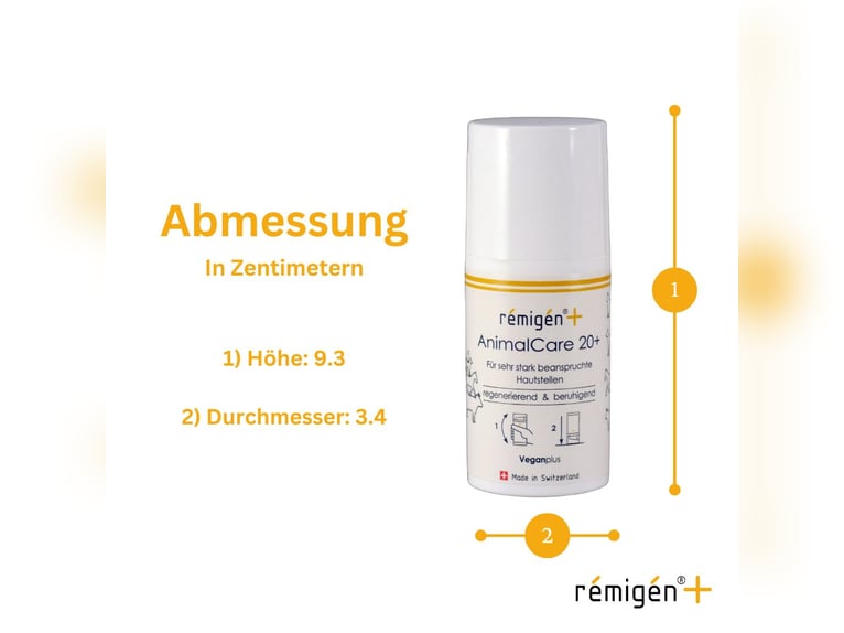 remigen+ AnimalCare 20+ | Lotion | Schweizer Hautpflege für Pferde | Wunden | Narben | Verletzungen