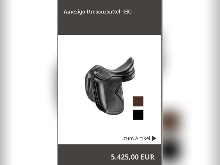 Amerigo HC Dressursattel 17,5" +Klettpauschen +Holz-Stahlfederbaum