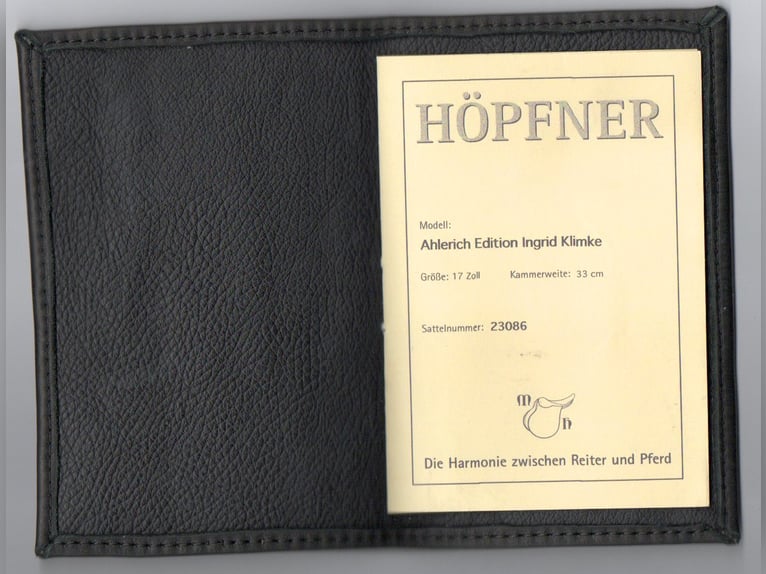 Dressursattel HÖPFNER : Ahlerich Edit. Ingrid Klimke : 17 Zoll / 33 KW (neuwertig)