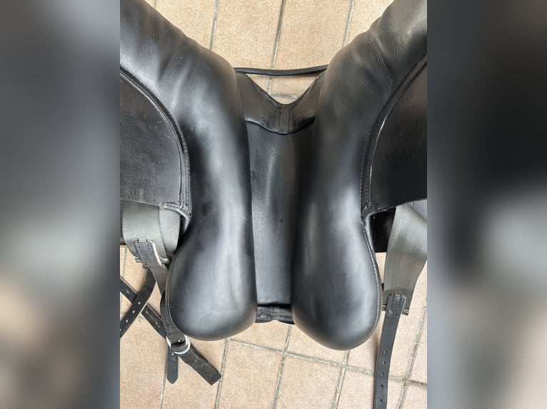 Neuwertiger Massimo Dressur II Sattel mit franzö. Kissen, KW 38 (auf 39 abgeändert), 17,5“ zu verk.
