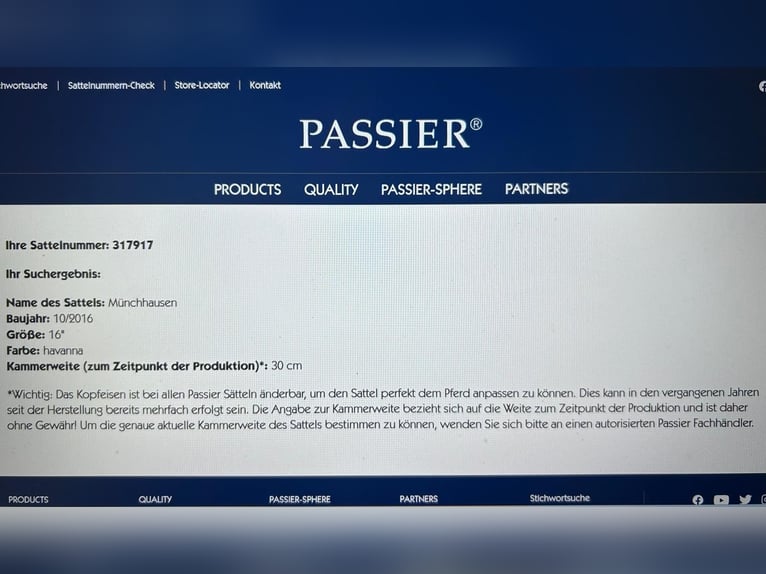 Münchhausen Dressursattel Passier, mit Steigbügeln