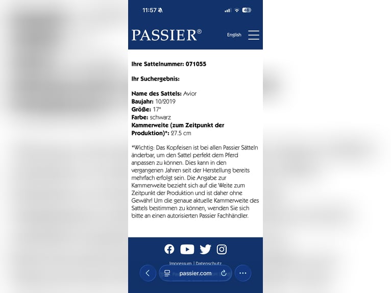 Passier Avior Springsattel