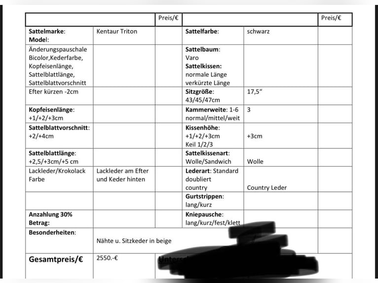 Springsattel Kentaur Triton