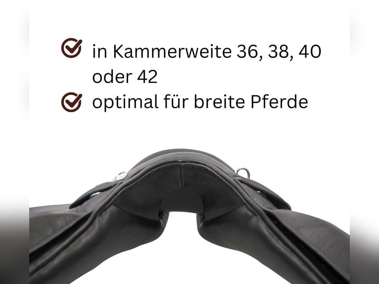 Kaltblutsattel 18 Zoll Wanderreitsattel mit weichem Rippsitz AMKA extra breit 36-42 Zoll
