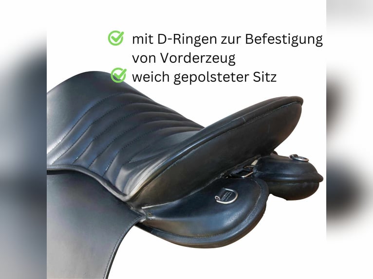 Kaltblutsattel 18 Zoll Wanderreitsattel mit weichem Rippsitz AMKA extra breit 36-42 Zoll