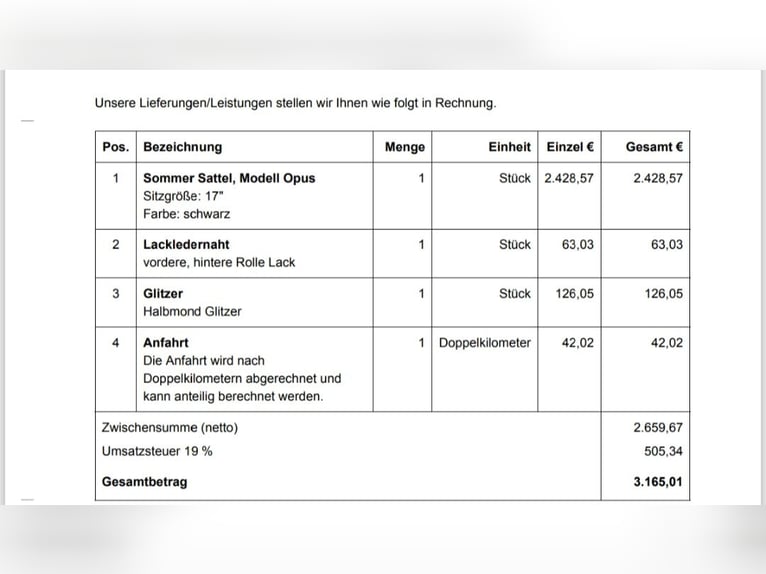 Neuwertiger Ledersattel der Marke Sommer 
