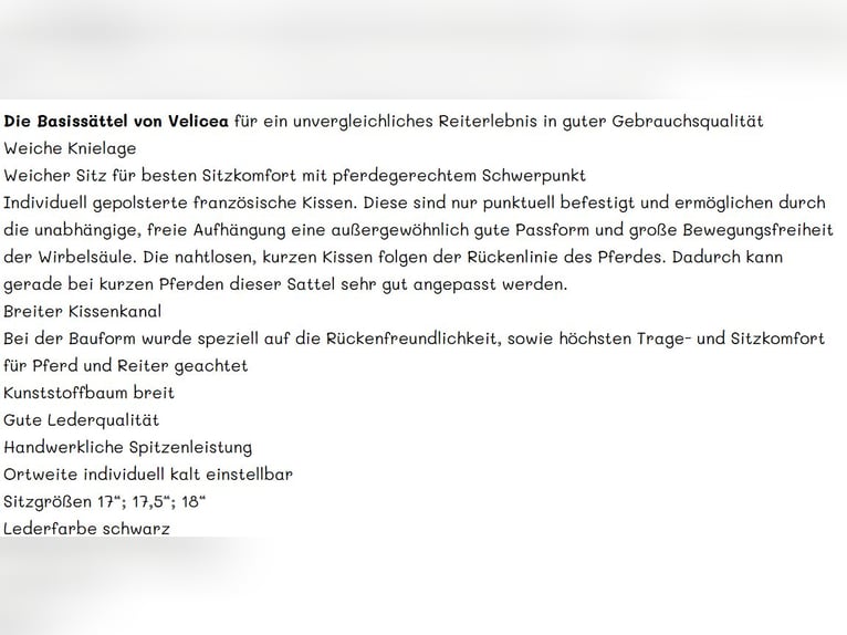 Velicea Vielseitigkeitssattel neu