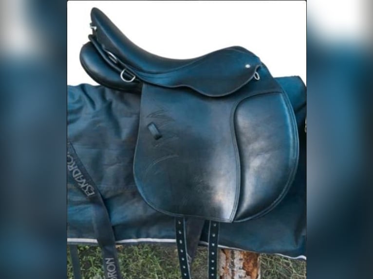 VS Sattel Vielseitigkeitssattel Leder schwarz ca. 18"