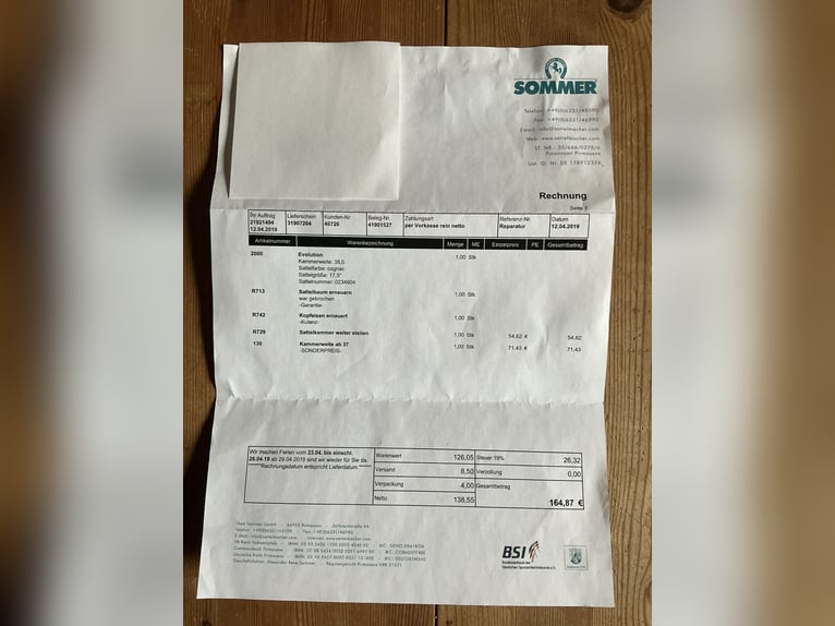 Sommer Evolution Sattel, inkl. Zubehör Western und Englisch, weite Kammer, 2 farbig braun- cognac