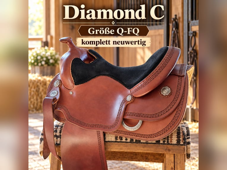 Neuwertiger Diamond C Westernsattel - Q/FQ, Round Skirt, Top-Zustand