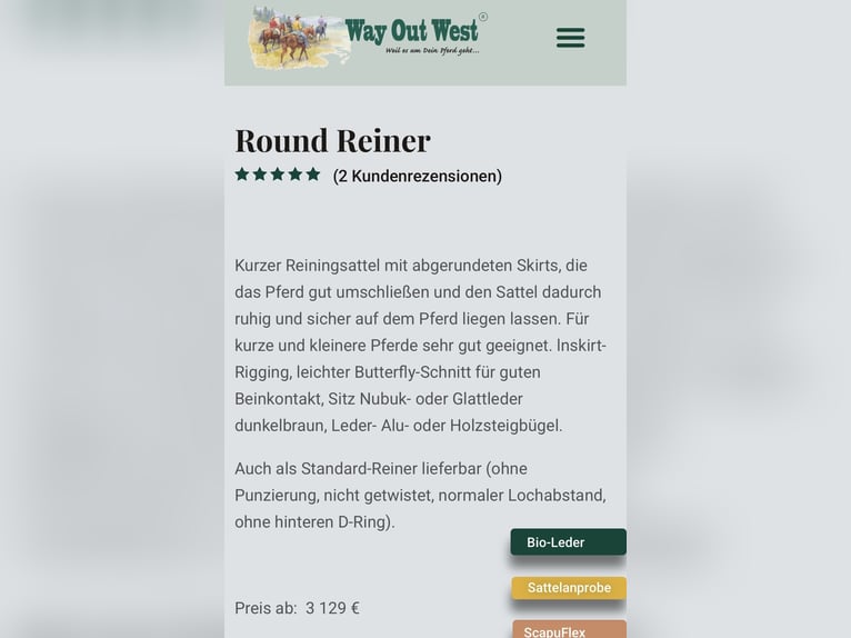 Westernsattel - Round Reiner