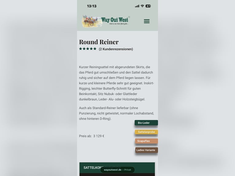 Westernsattel - Round Reiner