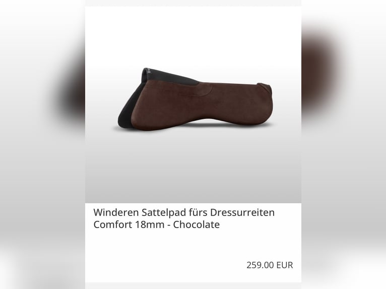 Winderen Sattelpad Gelpad fürs Dressurreiten Comfort 18mm Chocolate