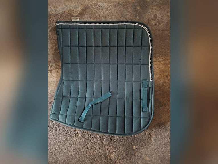 Elegant dunkelgrüne Dressurschabracke mit Strass-Biese - Wegen Umstieg auf Westernreiten