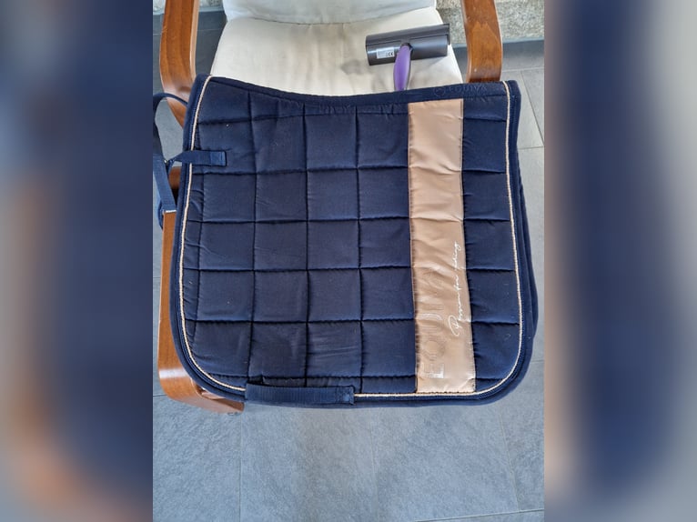 Equiva Schabracke Dressur blau rosegold dl dr