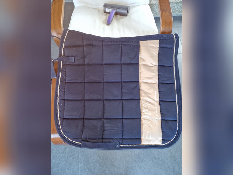 Equiva Schabracke Dressur blau rosegold dl dr